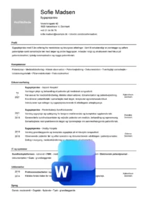 Eksempel på CV skabelon til en sygeplejerske med billede i Word - download gratis her