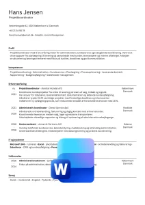 Download en gratis CV skabelon uden billede i Word her