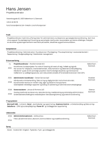 CV skabelon i Word uden billede - download det gratis her