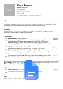 Download en gratis CV skabelon med billede i Google Docs her